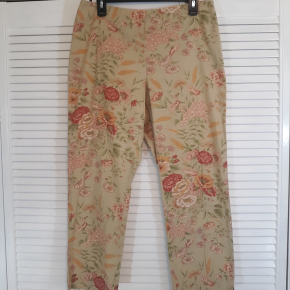 Ralph Lauren floral crop Capri pants sz 10 *C7 - Picture 2 of 7
